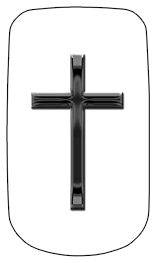 DAROYAL-510-BK-WT Black Single Cross White Background